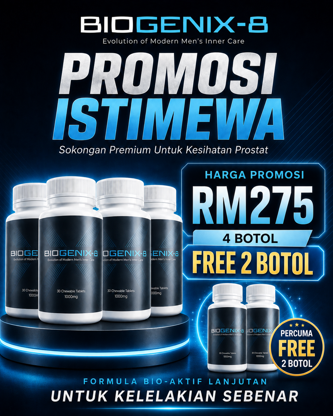 Promosi BIOGENIX-8 4 botol RM275 percuma 2 botol